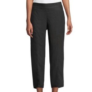 Eileen Fisher Organic Linen Mid Rise Tapered Crop Pants Size M